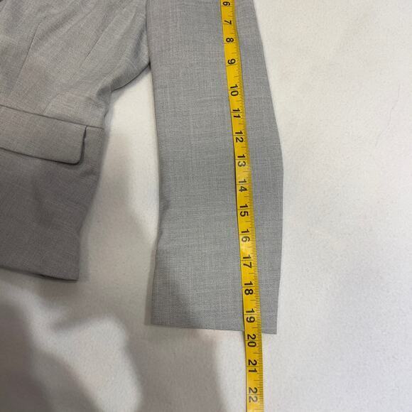 NWT Ann Taylor Petite Size 4P Gray Button Up No Collar Blazer Suit MSRP$160 - Picture 11 of 12